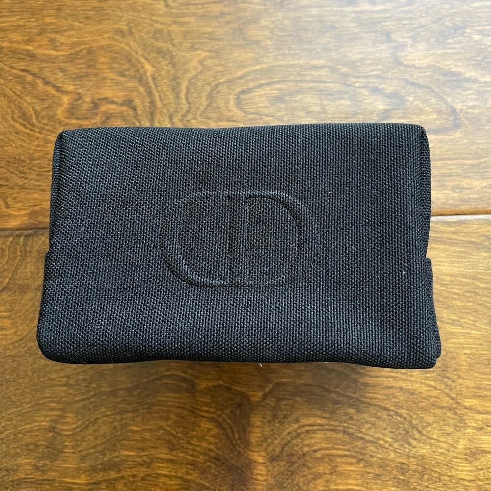 Dior Beauty Makeup Travel Bag in Black Fabric with CD Logo